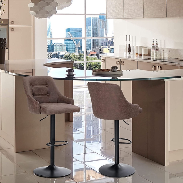 Ghế quầy bar cao cấp giá rẻ bọc da nâu, xám: SG - 9125